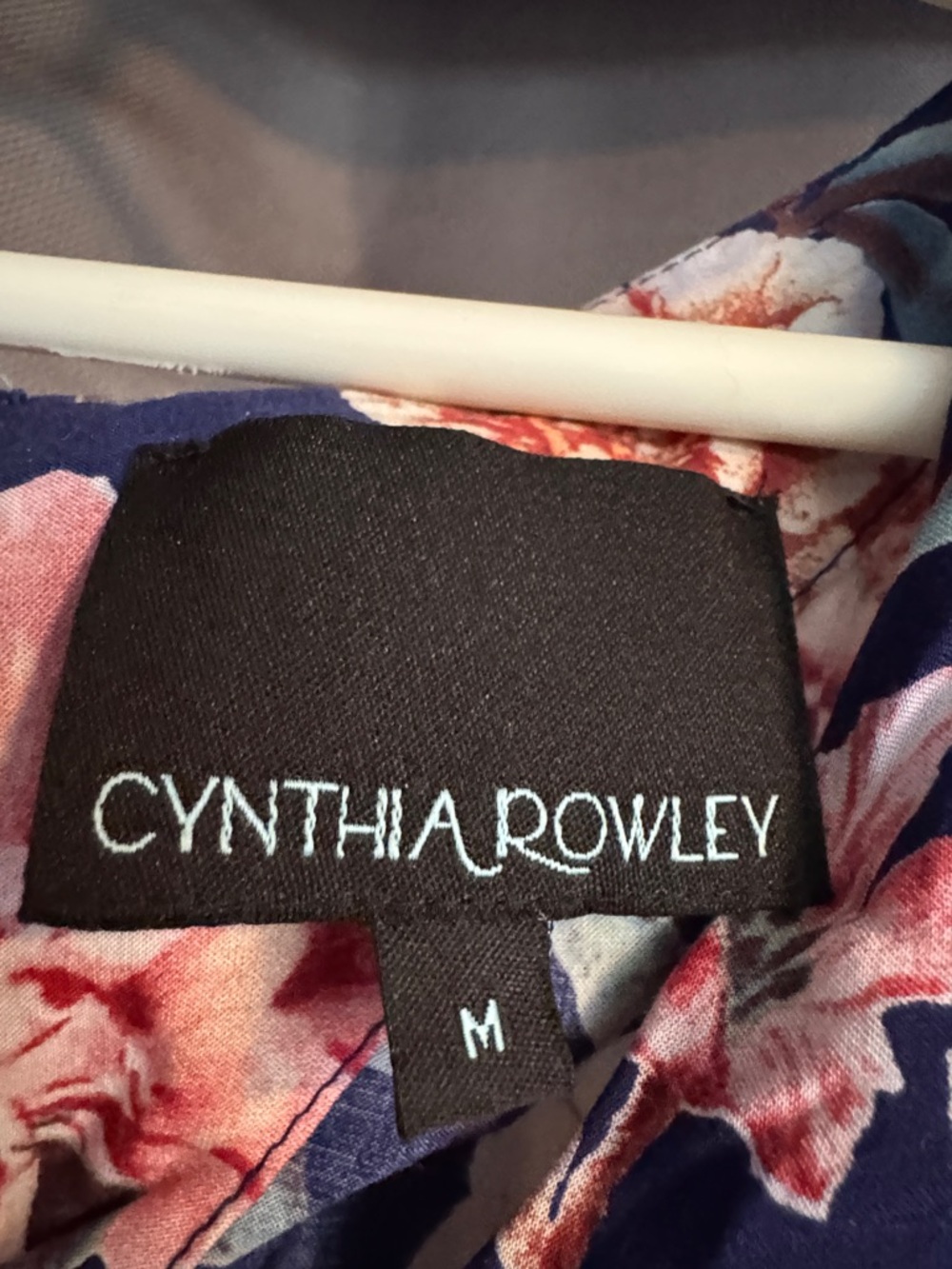 Cynthia Rowley Navy Floral Bell Sleeve Blouse - Picture 2 of 4